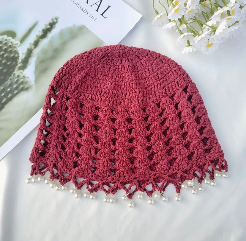 Bonnet crochet bohémien